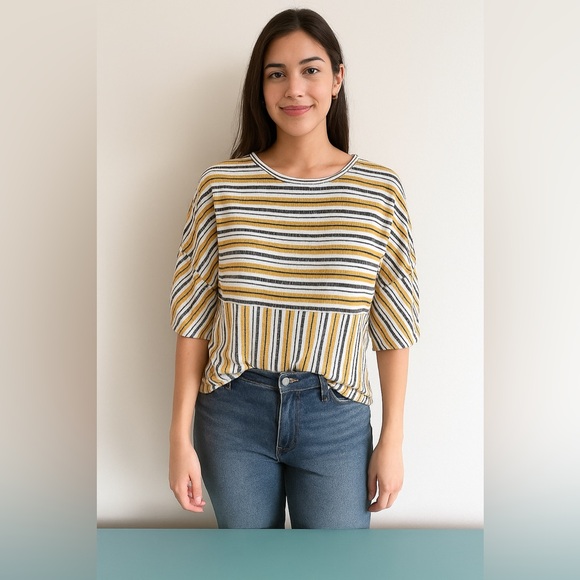 Max Studio Tops - Max Studio Cream Boxy Pleated Blouse